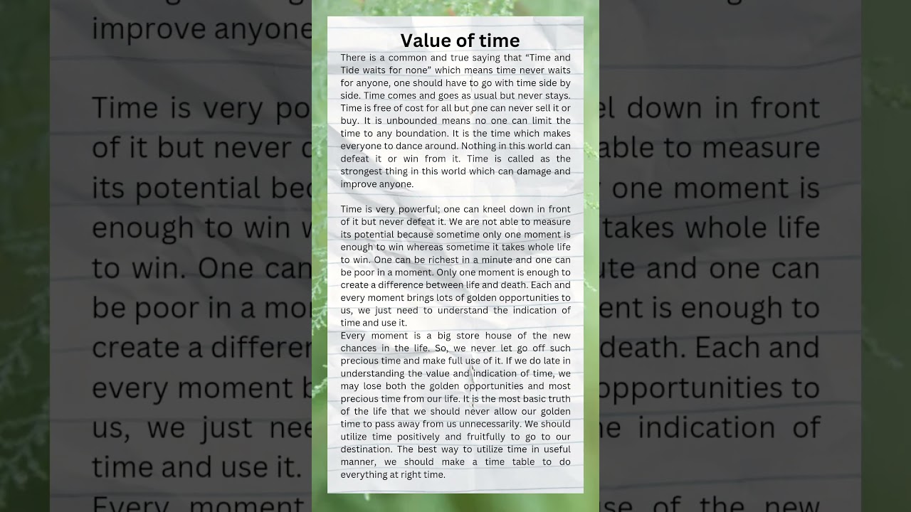 The Importance of Time ⏳