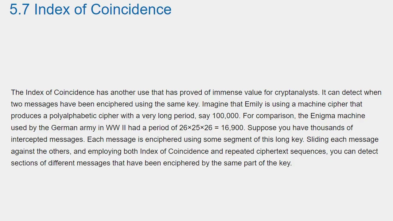 017 Understanding the Index of Coincidence in Cryptography 🔍