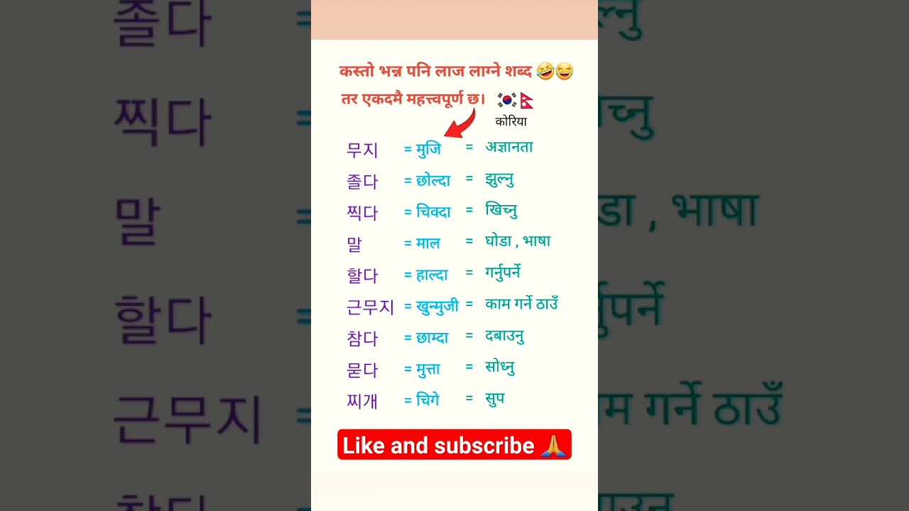 Korean language in nepali❤️🇰🇷 #shorts #youtubeshorts #learnkorean #eps #viral #epsexam2023