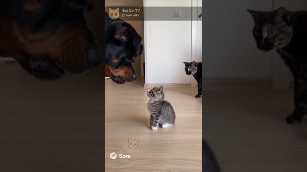 Epic Dog vs. Kitten Moment 😂 Watch the Hilarious Barking Fail!