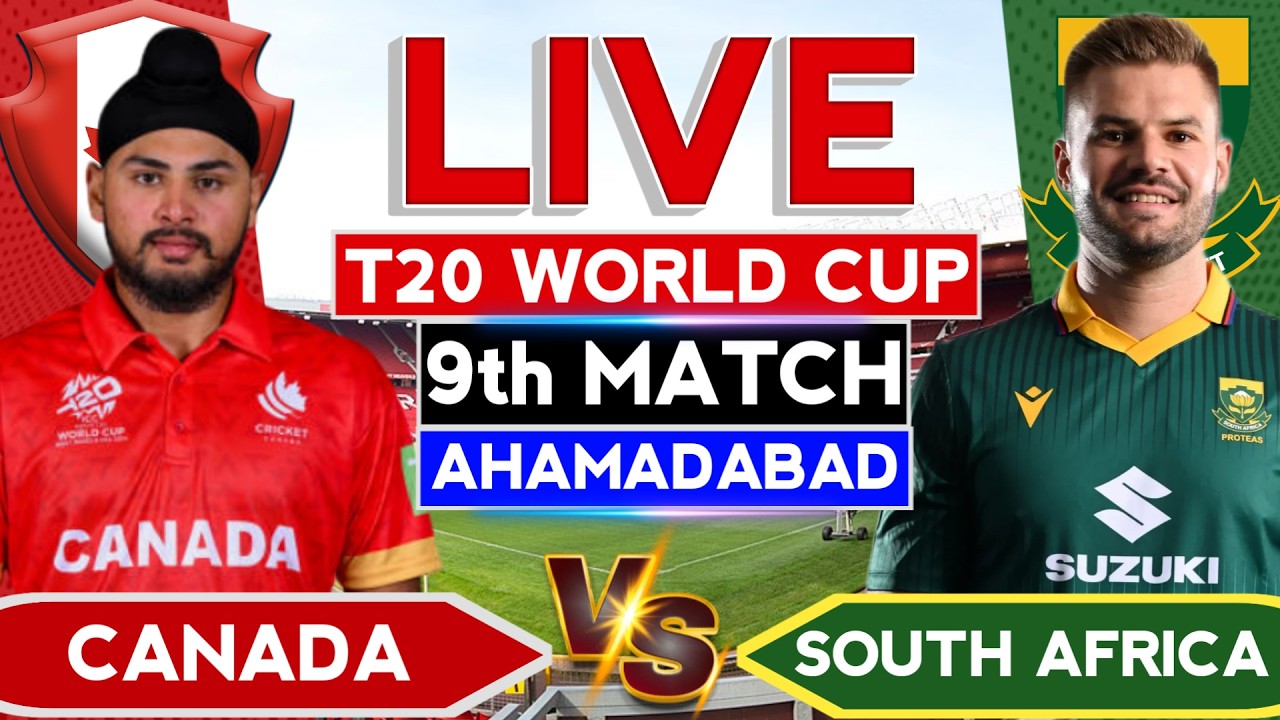 🔴Live: South Africa vs Canada T20 WC 9th T20 | T20 World Cup | Cricket Commentary | SAvs Can Live