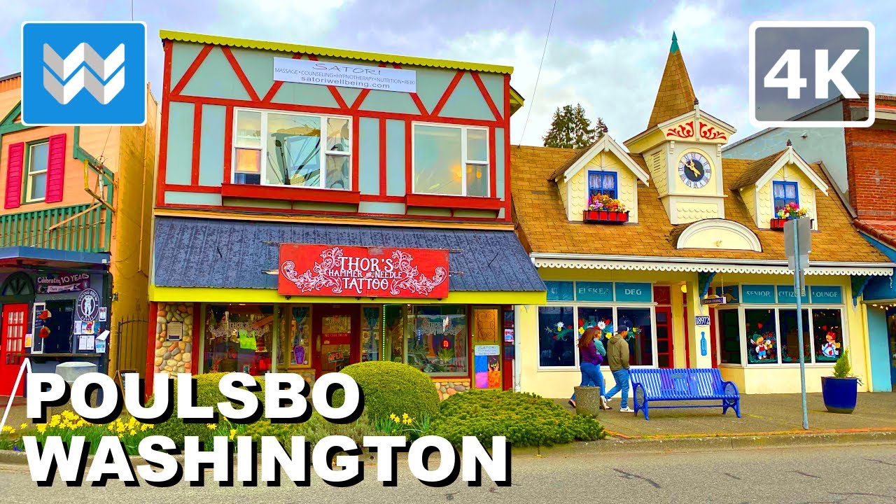 [4K] Downtown Poulsbo "LITTLE NORWAY 🇳🇴" in Washington USA - Walking Tour Vlog & Travel Guide