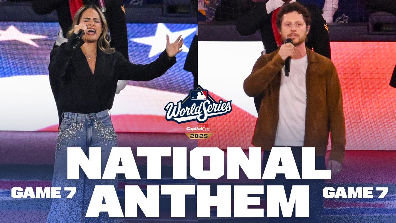 Pia Toscano and Noah Reid Perform National Anthems at World Series Game 7 🎶