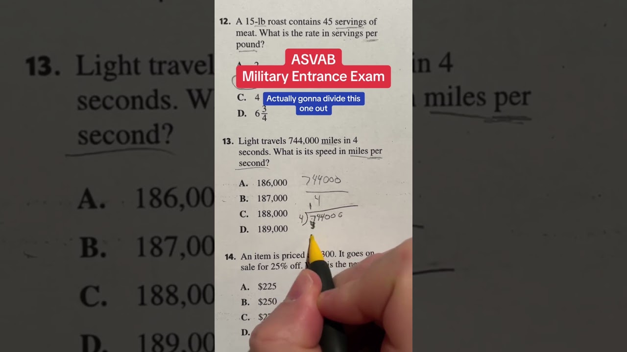 ASVAB Arithmetic Reasoning #13 Question Walk Through