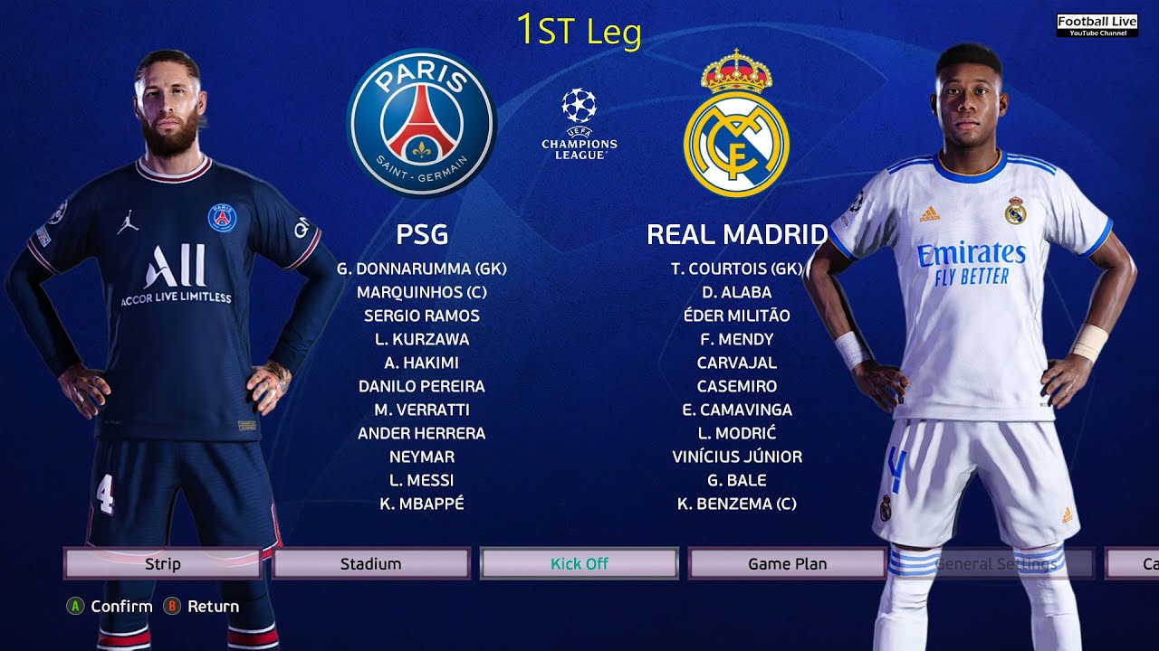 PES 2021: PSG vs Real Madrid | UEFA Champions League First Leg ⚽