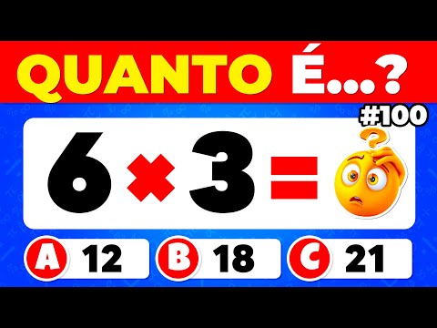 100 PERGUNTAS DE MATEMÁTICA➗✖️🧠VOCÊ É BOM MESMO? | Fácil, Médio, Difícil, Impossível #quiz