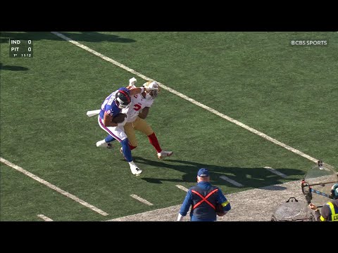 Theo Johnson fights his way to the endzone for the touchdown