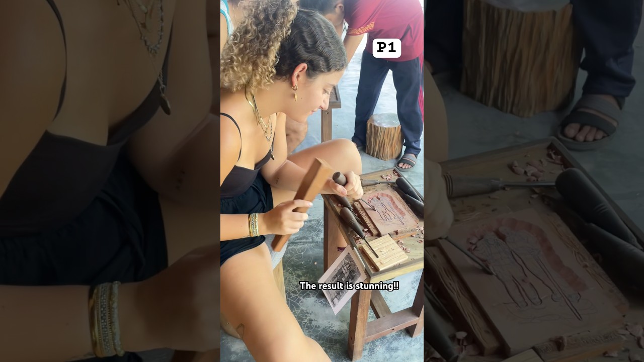 She Discovers Hidden Art Skill in Hoi An Wood Carving Workshop