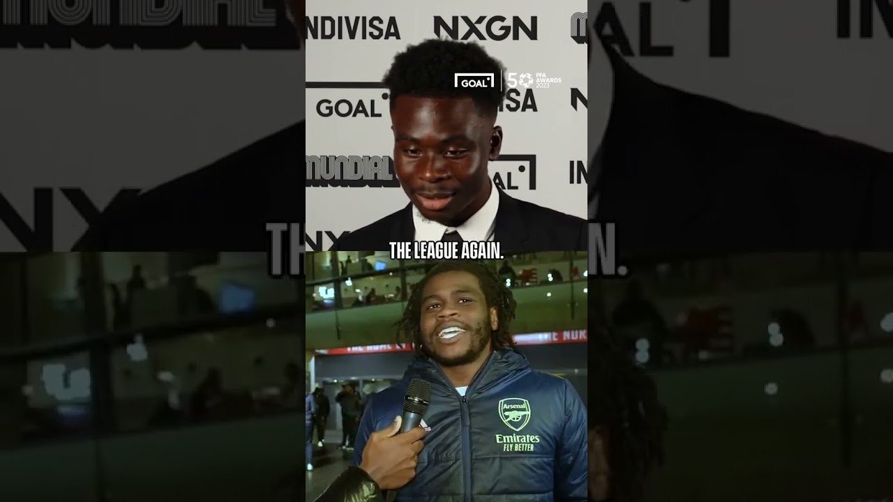 Bukayo Saka's reaction to arsenal fans saying they'd rather keep him than win the premier league 🥲