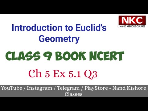 Introduction to Euclid's Geometry | Class 9 Ch 5 Ex. 5.1 Q3 | Book NCERT | Euclid's Postulates