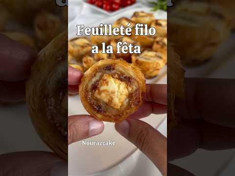 Feuilleté filo à la fêta #recette #recettefacile #food #filo #feuilleté #feta #aperitif #aperitivo
