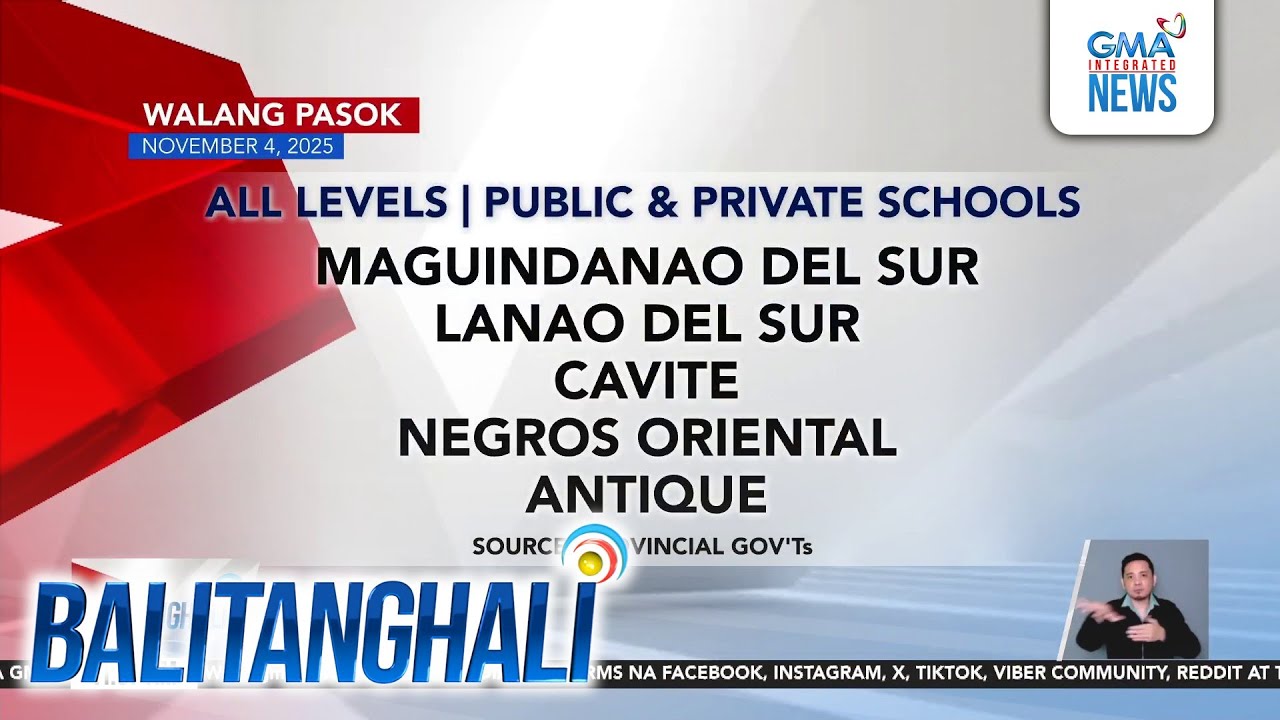 No Classes as of 11:37 AM, Nov 4, 2025 | Balitanghali
