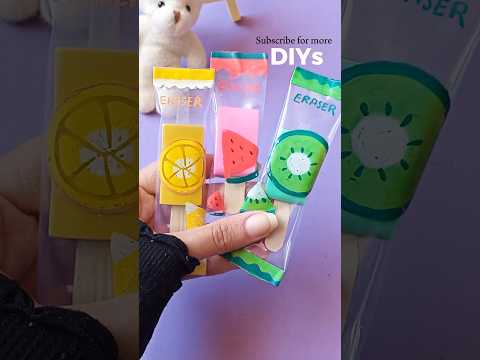 HOMEMADE ERASER 😱😍 DIY Ice-cream Eraser | Craft for school #diy #art #craft #squidgame