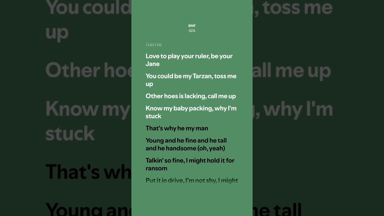 BMF - SZA Lyrics ๐ถ