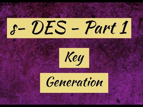 S-DES Encryption || Simplified data encryption standard(S-DES) || - Key Generation