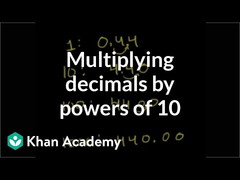 Multiplying a decimal by a power of 10 | Decimals | Pre-Algebra | Khan Academy