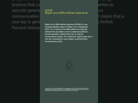 ECDHE - Elliptic-curve Diffie-Hellman Ephemeral - Security+