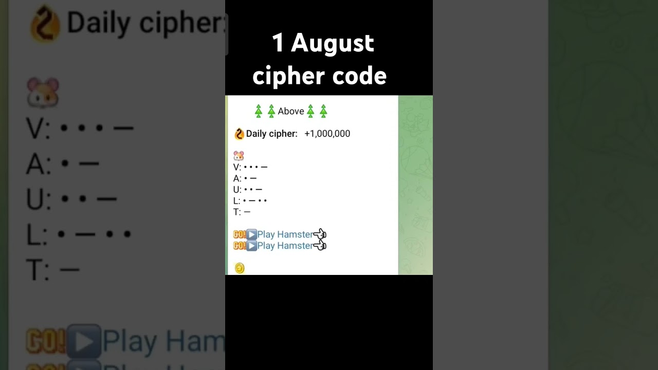 1 🔥 Unlock Today's Hamster Kombat Cipher Code & Win Skins! #Shorts