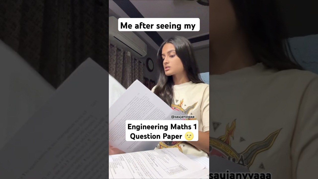 My Reaction to the Engineering Mathematics 1 Exam Paper 😅 #shorts