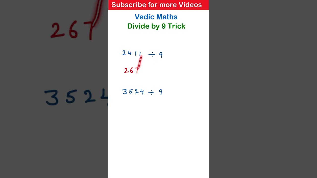 Speed Up Your Math Skills with Vedic Tricks! | Divide by 9 Easily ✨