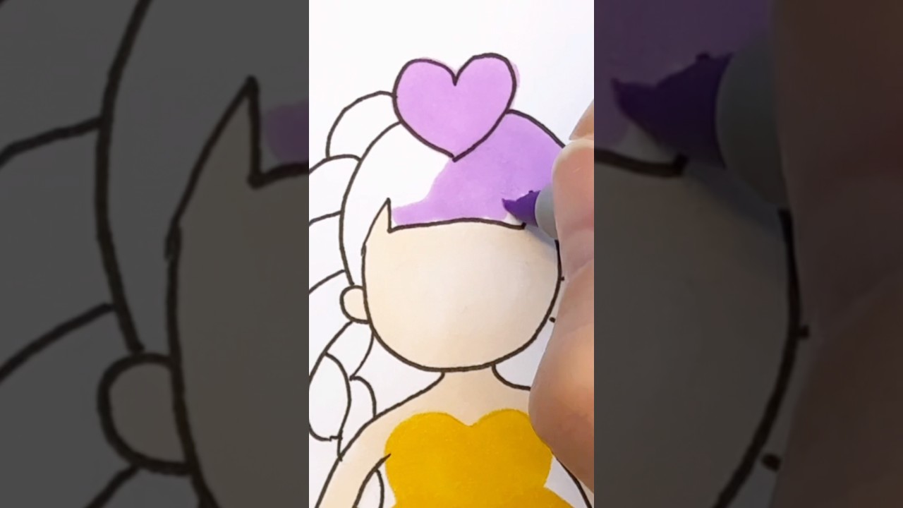 How To Draw a Cute Girl Easy | Step by step drawing for kids