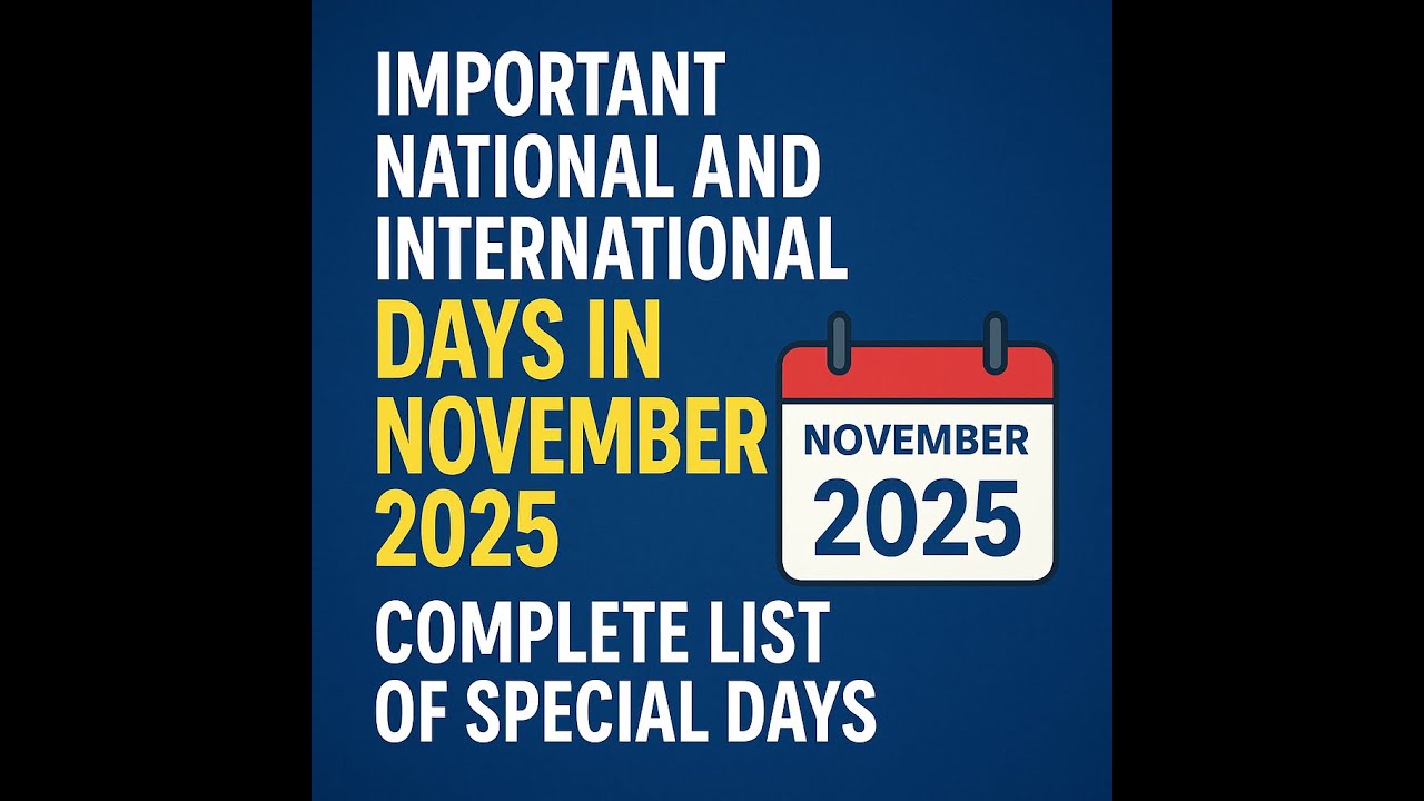 Key National & International Days in Nov 2025 π