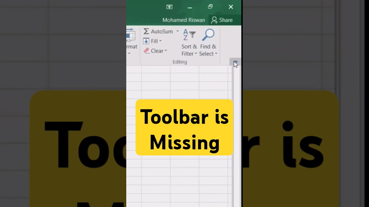 How to Restore Missing Toolbar in Excel 📊