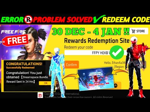 Free Fire Redeem Codes for December 31 ๐ฎ