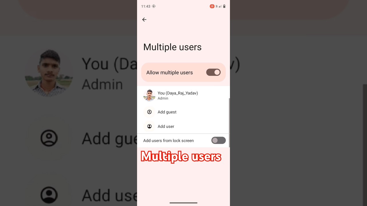 Enable Multiple Users on Realme Mobile π±