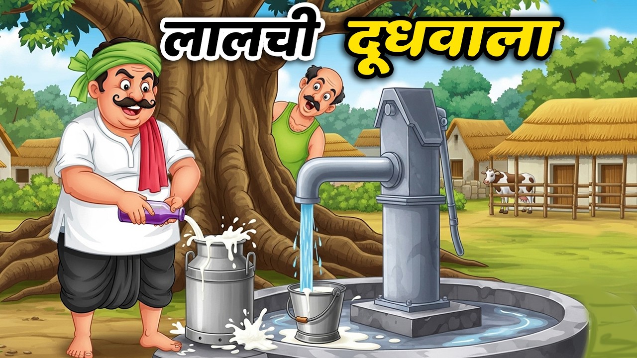 लालची दूधवाला: मजेदार और सीख देने वाली हिंदी कहानी 🥛