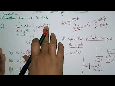 CFG to PDA Conversion  | TOC | Lec-84 | Bhanu Priya