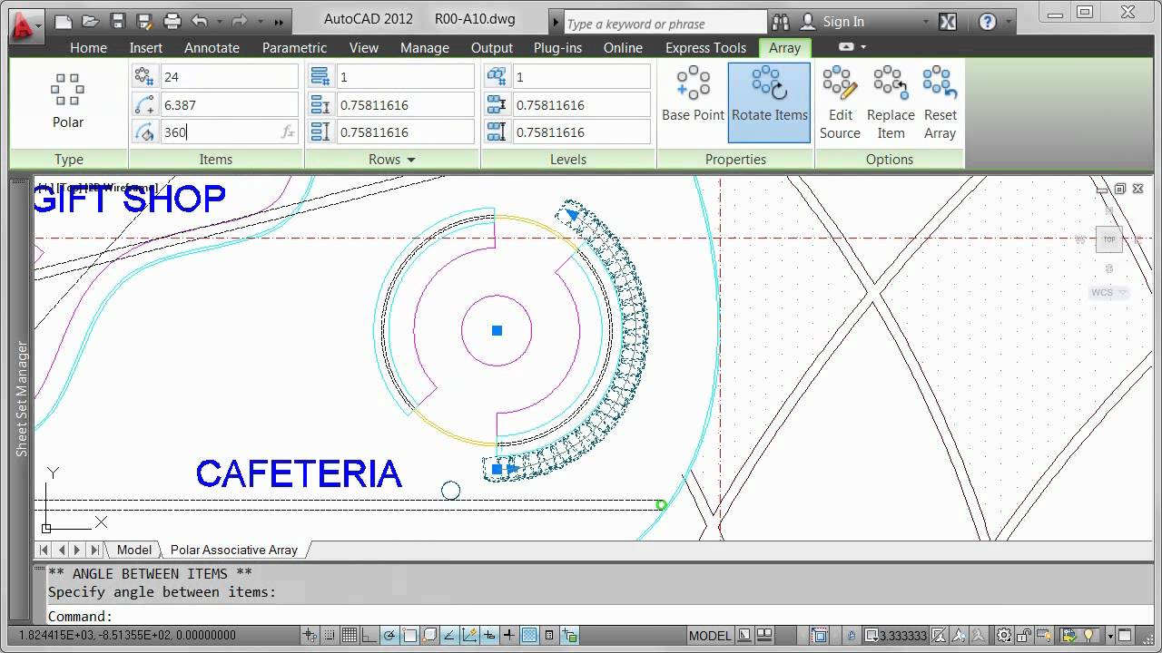 AutoCAD 2012: Mastering Polar Array π