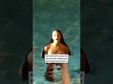 Kai Cenat had to jump into the pool after seeing what Quen Blackwell did 😭👀 #kaicenat #shorts