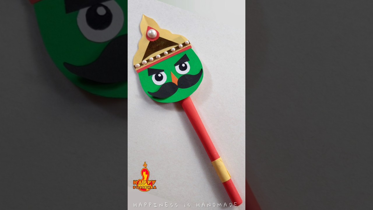 Easy Paper Ravan making for Dussehra || Happiness is Handmade || #shorts #papercraft #dussehracraft