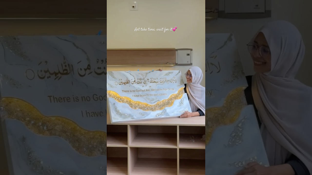 Resin Art Tutorial: Elegant Islamic Wall Decor ✨