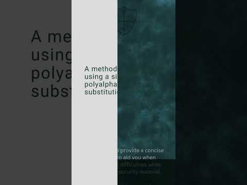 Vigenere Cipher, Cybersecurity Mini Dictionary #shorts