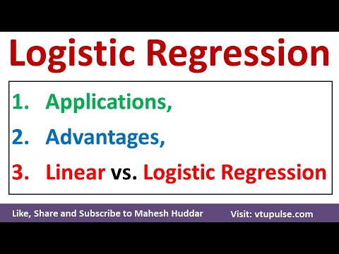 Logistic Regression Applications Advantages Linear Regression vs Logistic Regression Mahesh Huddar