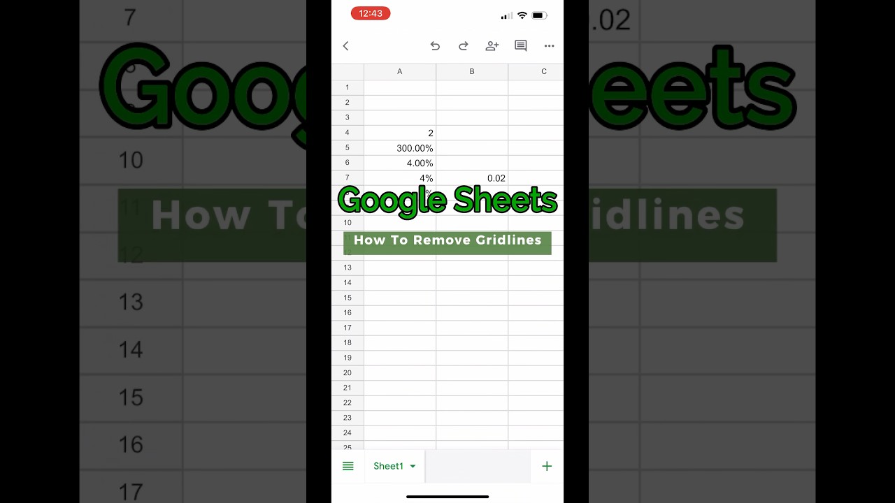 Remove Gridlines in Google Sheets Mobile 📱