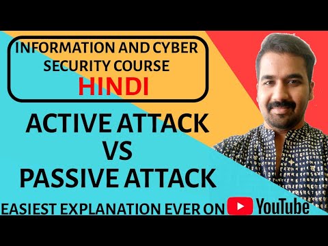 Active Attack Vs Passive Attack ll Information and Cyber Security Course Explained in Hindi