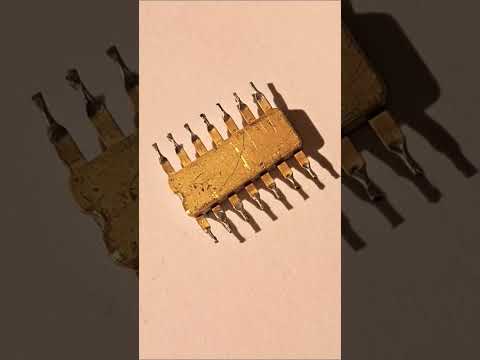 Vintage Golden Computer Chip #DreamTrackAI #vintageelectronics #vintagecomputing #electronics
