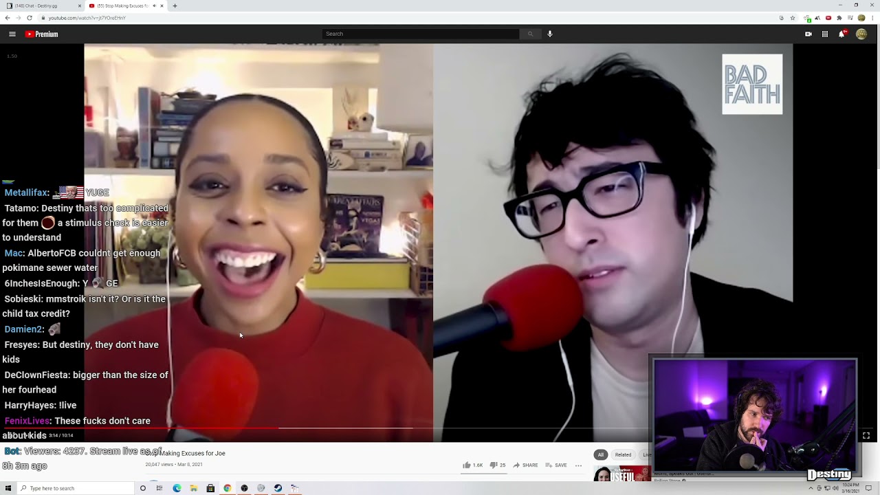 Destiny Vods: Brie and Virgil from the Bad Faith Podcast vs Basic Political Reality