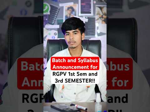 Syllabus for 3rd Semester and 1st semester students | RGPV Exams 2025 | #shorts #rgpvexam