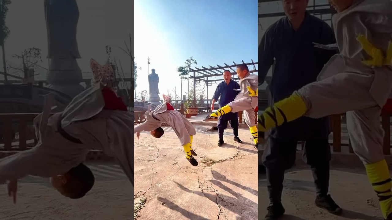 Shaolin kids practise together!