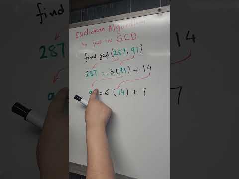 Euclidean Algorithm finding the GCD #maths #mathematics #algebra #euclidean
