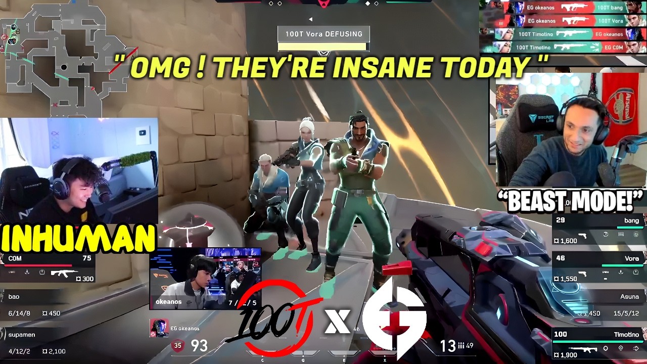 FNS & S0m React to 100T vs EG Highlights 🎮