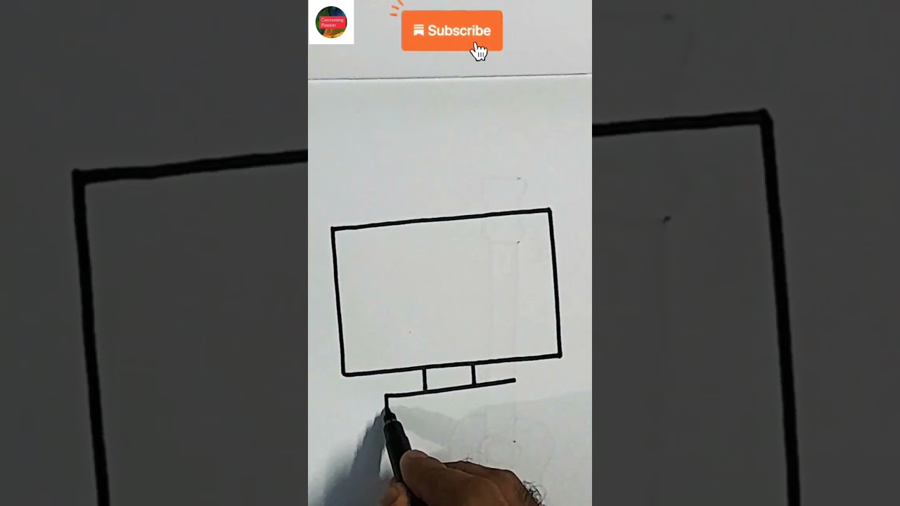 Easy Steps to Draw a Simple Monitor 🖥️