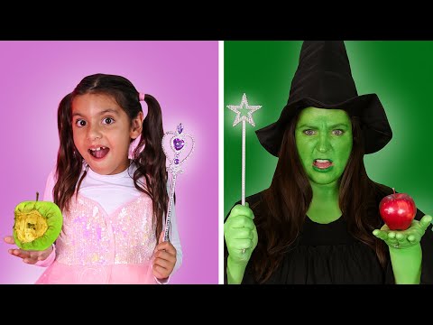 Ellie & Emma Pink vs Green Wicked Challenge!