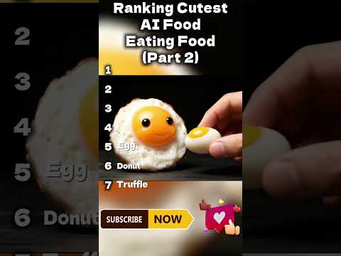 Ranking Cutest AI Food Eating Food (Part 2) #shorts #asmr #ranking