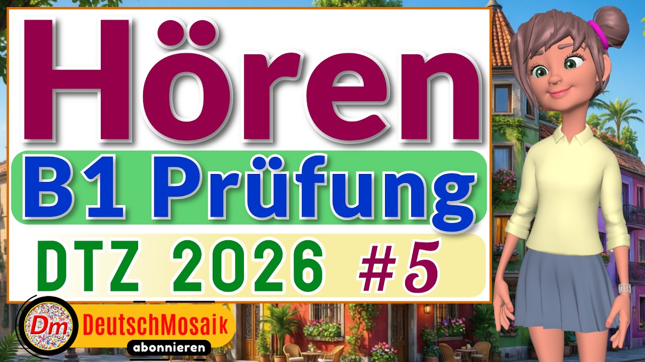 B1 Hören | Prüfung DTZ 2026 | Übung #5 | Teil 1-4 mit Lösungen