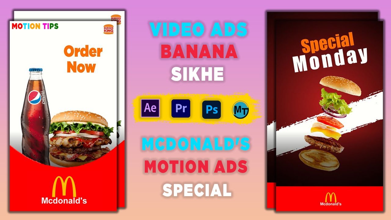 Create Eye-Catching McDonald's Burger Ads with Motion Graphics in After Effects 🍔